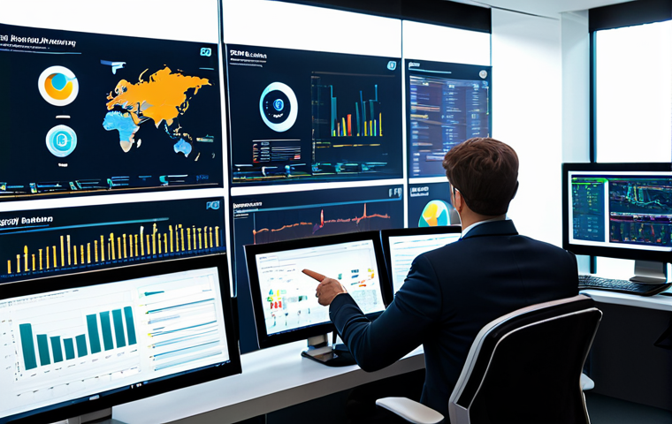A diverse team of professional data analysts and strategists, fully clothed in modest business attire, gathered in a sophisticated control room. Large, luminous display screens in the background show complex data visualizations, real-time dashboards, interconnected ERP and MES system interfaces, and predictive analytics models, illustrating optimized production planning and future anticipation. The scene emphasizes foresight and intelligent decision-making, with team members pointing to screens and discussing, maintaining professional demeanor. Perfect anatomy, correct proportions, well-formed hands, natural pose, natural body proportions. The setting is clean, modern, and highly organized, reflecting efficiency and precision. Safe for work, appropriate content, fully clothed, professional.