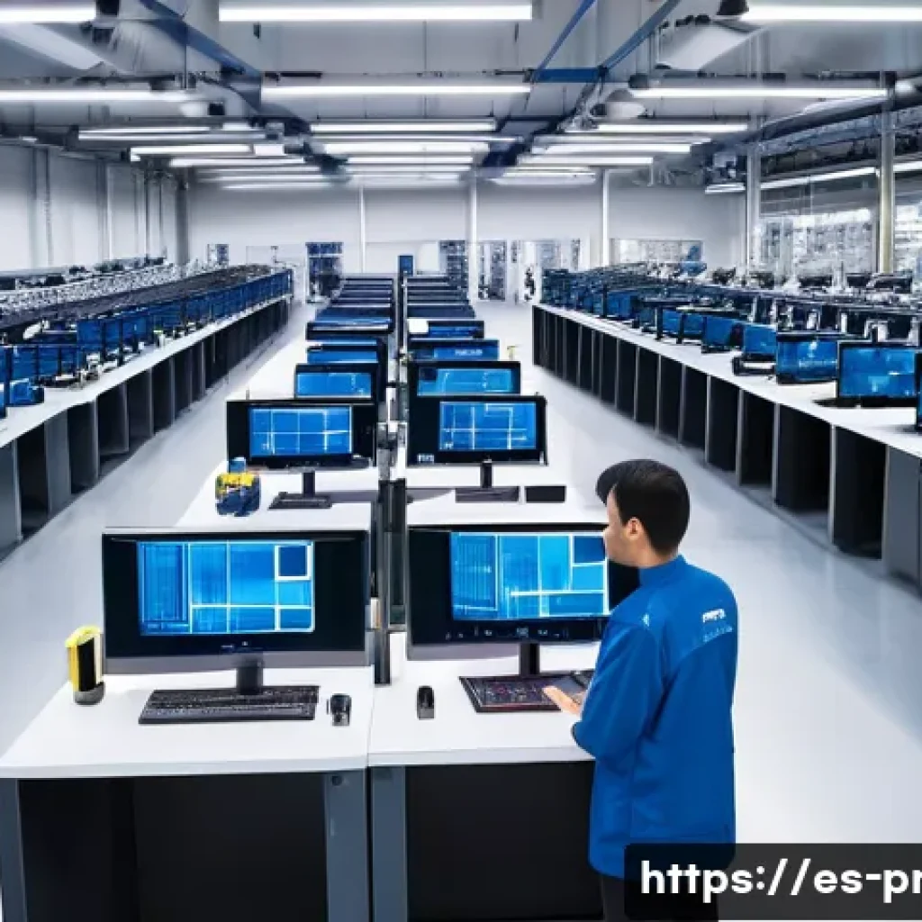 생산관리자가 자주 참석하는 세미나와 워크숍 - **Prompt 1: Innovative Factory Floor with Human-Cobot Collaboration**
    "A bright, modern factory ...