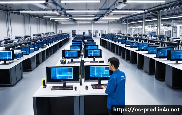 생산관리자가 자주 참석하는 세미나와 워크숍 - **Prompt 1: Innovative Factory Floor with Human-Cobot Collaboration**
    "A bright, modern factory ...