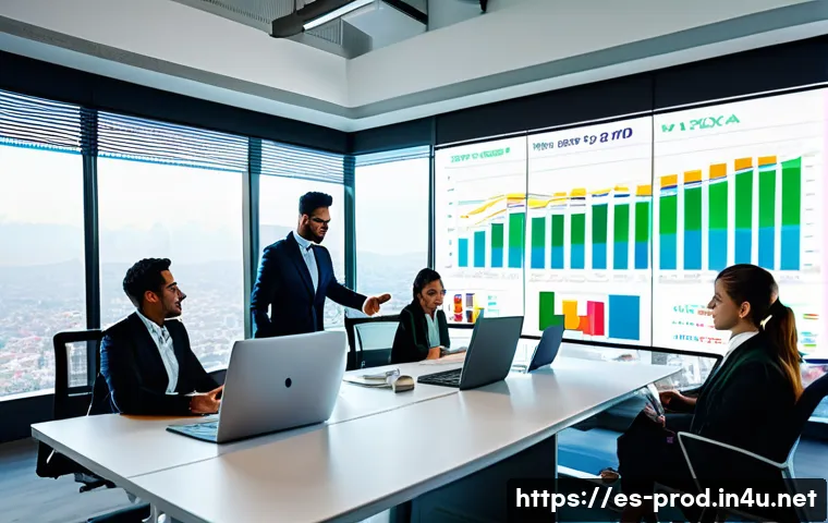 생산계획 수립 단계별 가이드 - A modern production planning office scene showing a diverse team of professionals—sales, marketing, ...