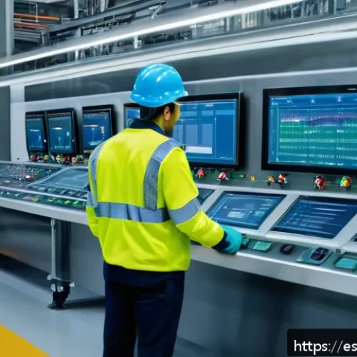 Home 33 생산관리 실무에서 활용하는 체크리스트 - A modern manufacturing plant interior showing a diverse team of factory workers wearing safety unifo...